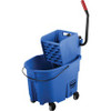 Rubbermaid Commercial WaveBrake Side Press Combo - 35 quart - 36.5" x 15.7" - Tubular Steel, Plastic - Blue - 1 Each