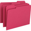 Smead 1/3 Tab Cut Letter Recycled Top Tab File Folder - 8 1/2" x 11" - 3/4" Expansion - Top Tab Location - Assorted Position Tab Position - Red - 10% Recycled - 100 / Box