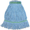 Genuine Joe GJOMBL1B, Narrow Band Medium Mophead, 1 Each, Blue - Synthetic, Rayon, Cotton, Fiber