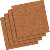 Quartet Frameless Modular Natural Cork Tiles - 12" Height x 12" Width - Brown Natural Cork Surface - Frameless, Durable, Self-healing - 4 / Pack