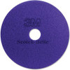 Scotch-Brite Purple Diamond Floor Pad Plus, 20 in, 5/case - 20" Diameter x 1" Thickness - Polyester Fiber, Nylon - Purple