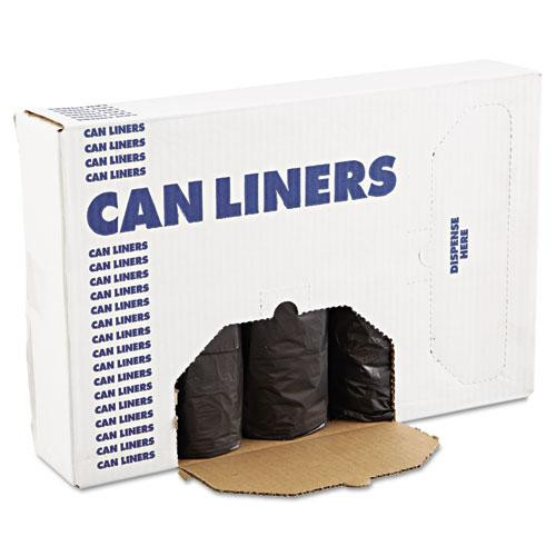 Low-density Waste Can Liners, 60 Gal, 0.65 Mil, 38" X 58", Black, 25 Bags/roll, 4 Rolls/carton
