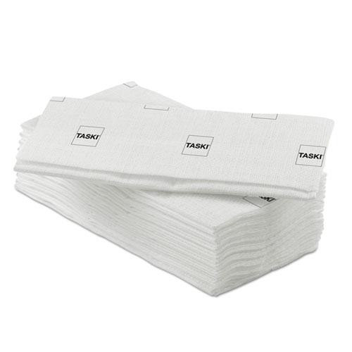 Taskisum Disposable Microfiber Mop, 17.7 X 4.9 White Microfiber Head, 25/pack