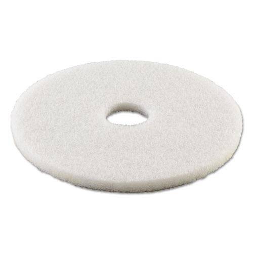 Polishing Floor Pads, 13" Diameter, White, 5/carton