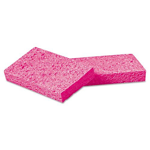 Small Cellulose Sponge, 3.6 X 6.5, 0.9" Thick, Pink, 2/pack, 24 Packs/carton