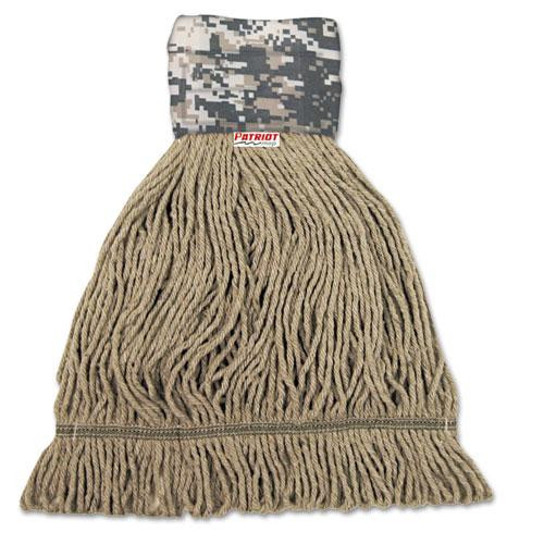 Patriot Looped End Wide Band Mop Head, Medium, Green/brown, 12/carton