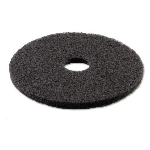 Stripping Floor Pads, 18" Diameter, Black, 5/carton