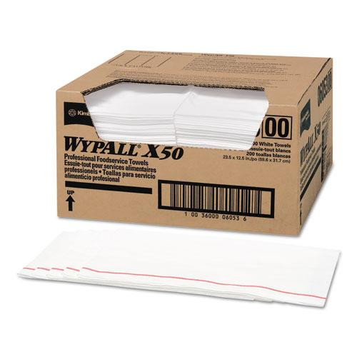 X50 Foodservice Towels, 1/4 Fold, 23.5 X 12.5, White, 200/carton