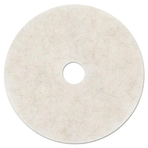 Ultra High-speed Natural Blend Floor Burnishing Pads 3300, 24" Diameter, White, 5/carton