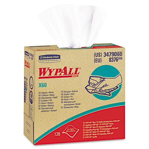 General Clean X60 Cloths, Pop-up Box, 9.1 X 16.8, White, 126/box