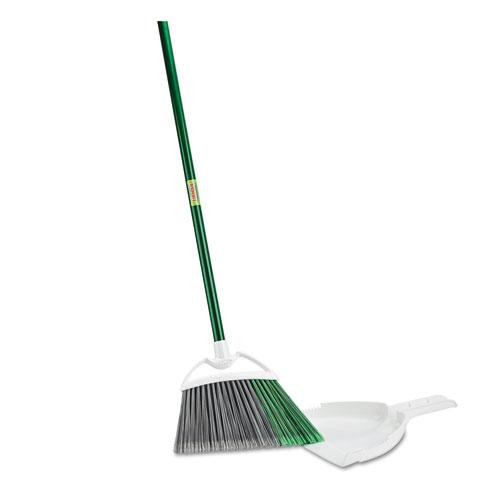 Precision Angle Broom With Dustpan, 53" Handle, Green/gray, 4/carton