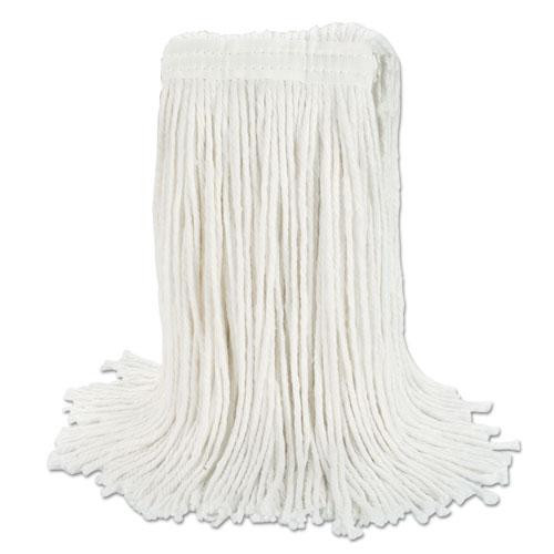 Banded Rayon Cut-end Mop Heads, #24, White, 1.25" Headband, 12/carton