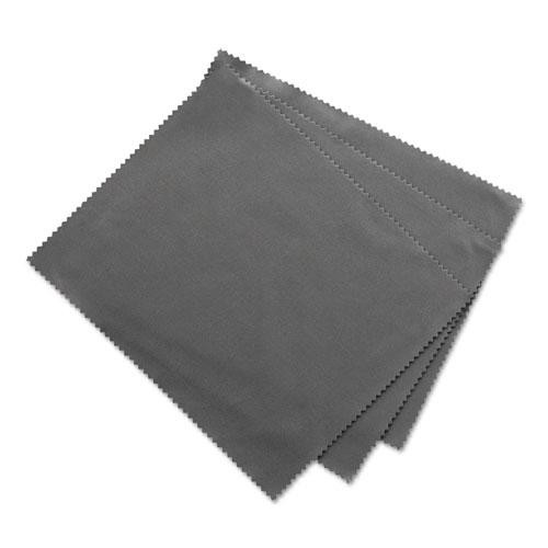 Microfiber Cleaning Cloths, 6 X 7, Unscented, Gray, 3/pack