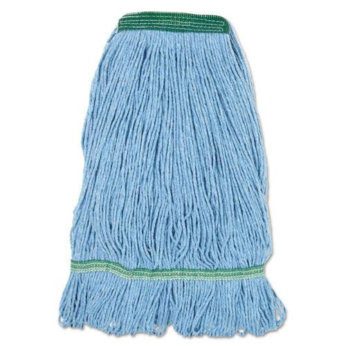 Super Loop Wet Mop Head, Cotton/synthetic Fiber, 1" Headband, Medium Size, Blue