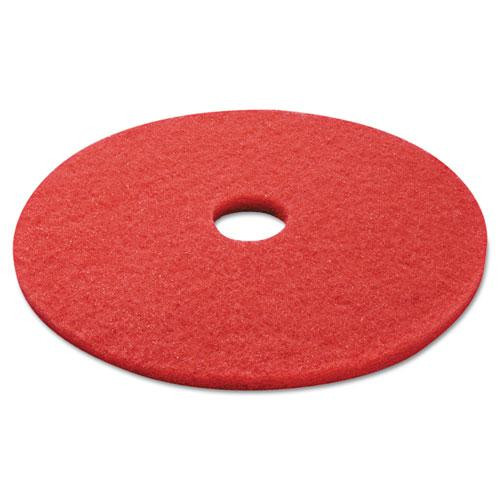 Buffing Floor Pads, 21" Diameter, Red, 5/carton