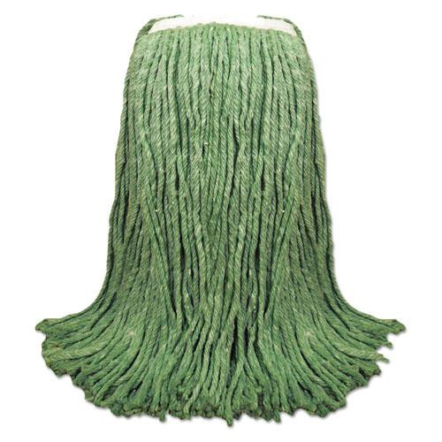 Cut-end Yarn Mop Head, Green, 1 1/4" Headband, 12/carton