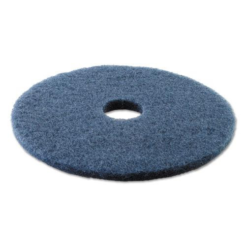Scrubbing Floor Pads, 17" Diameter, Blue, 5/carton