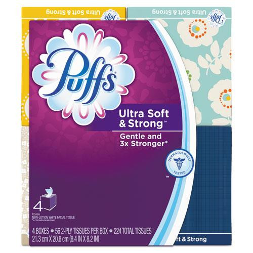 Ultra Soft Facial Tissue, 2-ply, White, 56 Sheets/box, 4 Boxes/pack