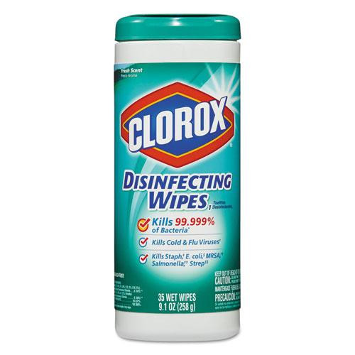 Disinfecting Wipes, 7 X 8, Fresh Scent, 35/canister, 12/carton