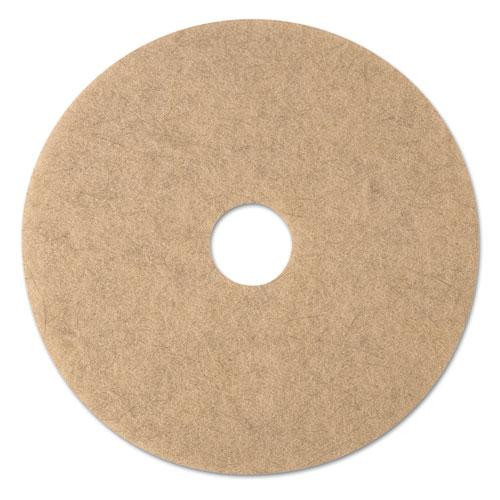 Ultra High-speed Natural Blend Floor Burnishing Pads 3500, 20" Diameter, Tan, 5/carton