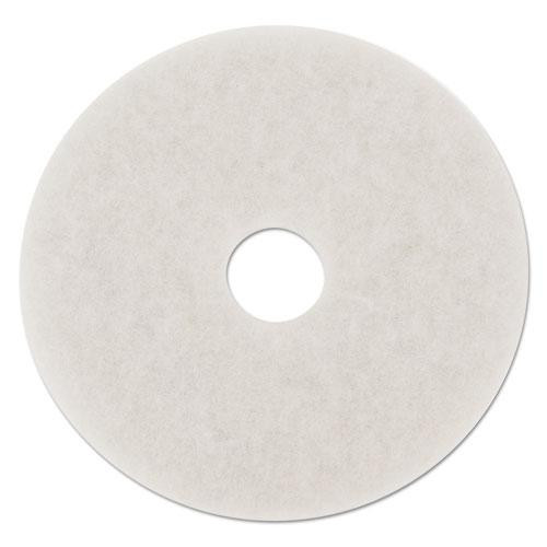 Polishing Floor Pads, 14" Diameter, White, 5/carton
