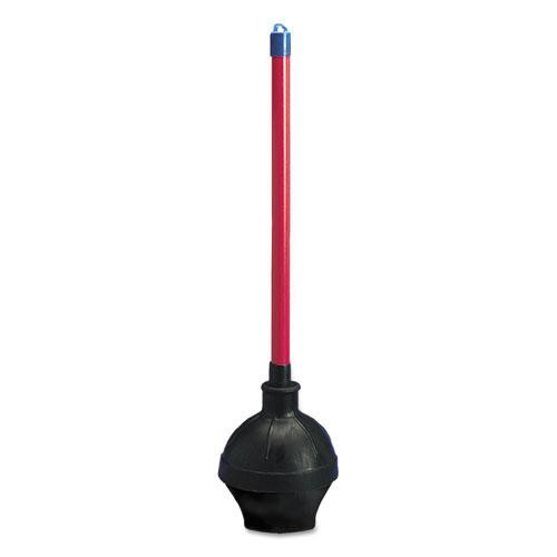 Toilet Plunger, 18" Plastic Handle, 5.63" Dia, Red/black, 6/carton