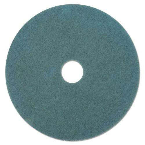 Burnishing Floor Pads, 19" Diameter, Aqua, 5/carton