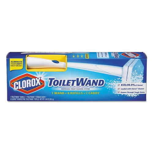 Toiletwand Disposable Toilet Cleaning System: Handle, Caddy And Refills, White