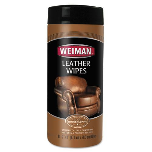 Leather Wipes, 7 X 8, 30/canister, 4 Canisters/carton