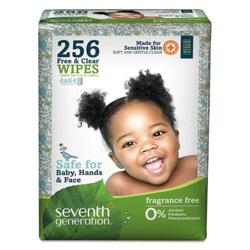 Free And Clear Baby Wipes, Refill, 7 X 7, Unscented, White, 256/pack