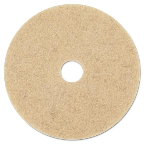 Ultra High-speed Natural Blend Floor Burnishing Pads 3500, 27" Diameter, Tan, 5/carton