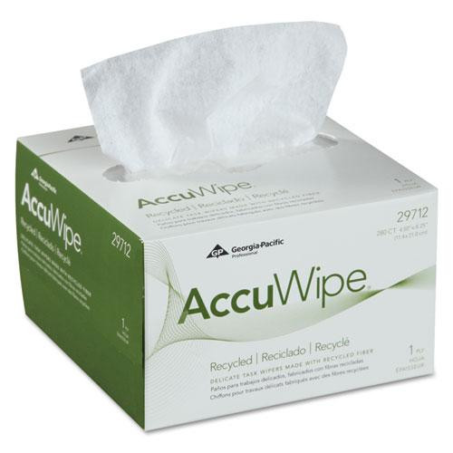 Accuwipe Recycled One-ply Delicate Task Wipers, 4.5 X 8.25, White, 280/box