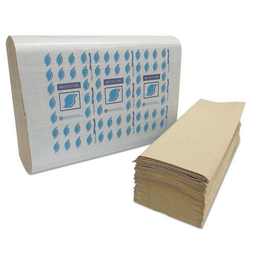 Multi-fold Paper Towels, 1-ply, 9 X 9, Kraft, 334 Towels/pack, 12 Packs/carton
