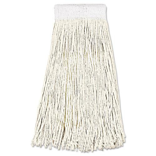 Mop Head, Premium Saddleback Head, Cotton Fiber, 24 Oz, White, 12/carton