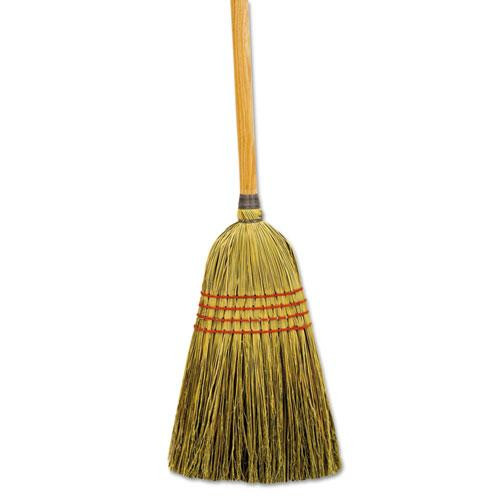 Mixed Fiber Maid Broom, Mixed Fiber Bristles, 55" Overall Length, Natural, 12/carton