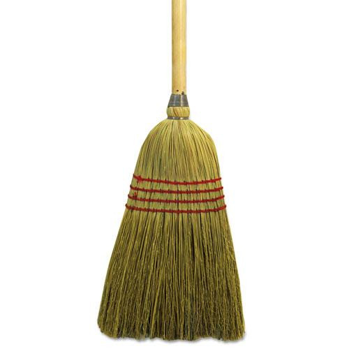 Mixed Fiber Maid Broom, Mixed Fiber Bristles, 55" Overall Length, Natural