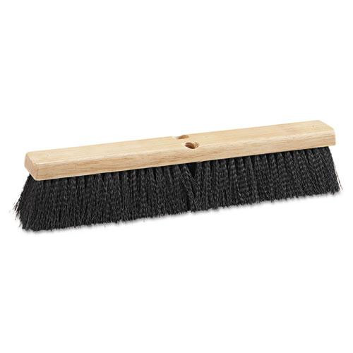 Floor Brush Head, 3" Black Medium Weight Polypropylene Bristles, 18" Brush