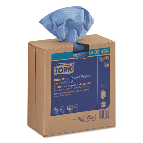 Industrial Paper Wiper, 4-ply, 8.54 X 16.5, Blue, 90 Towels/box, 10 Boxes/carton