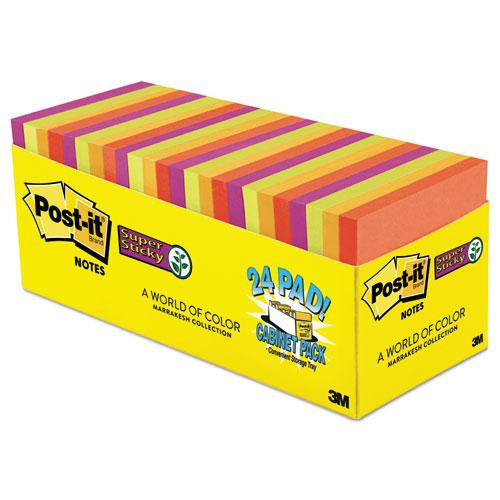 Pads In Playful Primary Collection Colors, Cabinet Pack, 3" X 3", 70 Sheets/pad, 24 Pads/pack