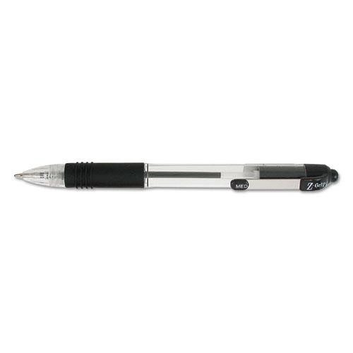 Z-grip Ballpoint Pen, Retractable, Medium 1 Mm, Black Ink, Black Barrel, 48/pack