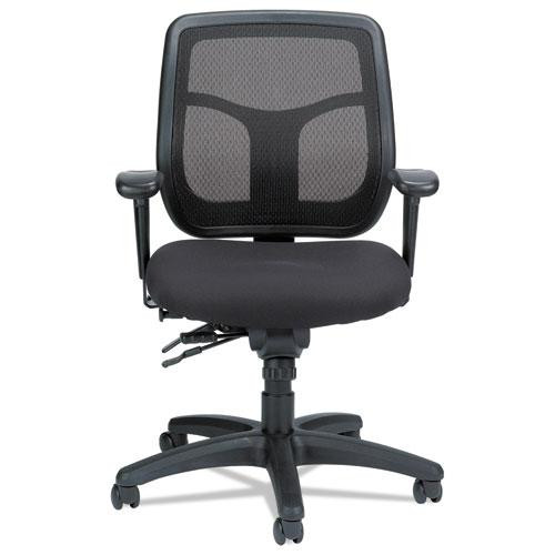 Apollo Multi-function Mesh Task Chair, Supports Up To 250 Lb, 18.9" To 22.4" Seat Height, Silver Seat/back, Black Base