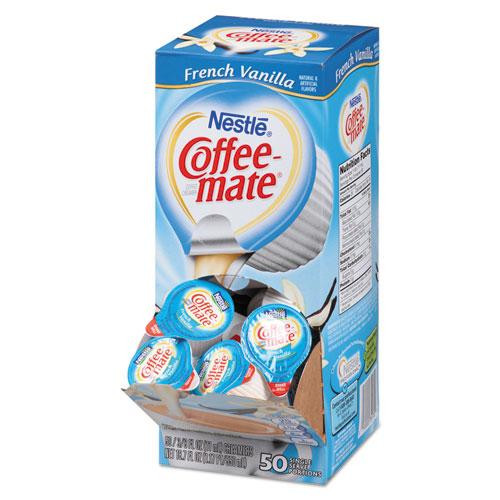 Liquid Coffee Creamer, French Vanilla, 0.38 Oz Mini Cups, 50/box, 4 Boxes/carton, 200 Total/carton