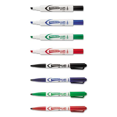 Marks A Lot Desk/pen-style Dry Erase Marker Value Pack, Assorted Broad Bullet/chisel Tips, Assorted Colors, 24/pack (29870)
