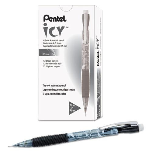Icy Mechanical Pencil, 0.5 Mm, Hb (#2.5), Black Lead, Transparent Smoke Barrel, Dozen