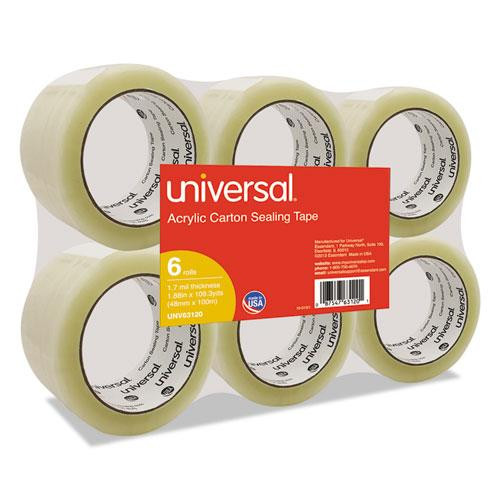Deluxe General-purpose Acrylic Box Sealing Tape, 1.7 Mil, 3" Core, 1.88" X 110 Yds, Clear, 6/pack