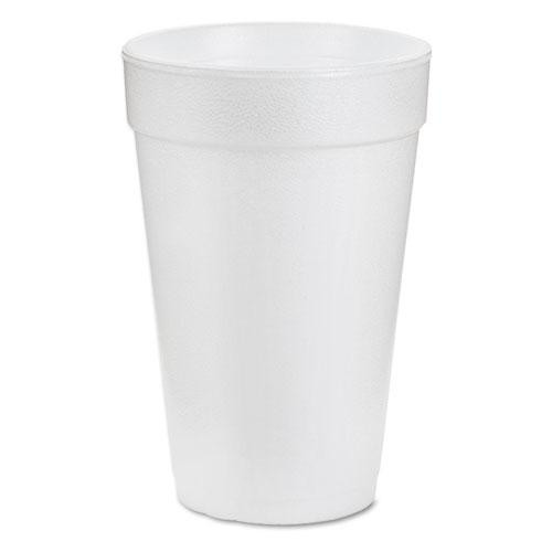 Foam Drink Cups, 16 Oz, White, 25/bag, 40 Bags/carton