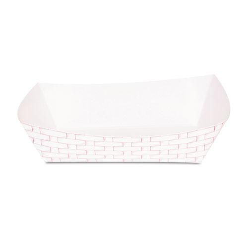 Paper Food Baskets, 5 Lb Capacity, Red/white, 500/carton