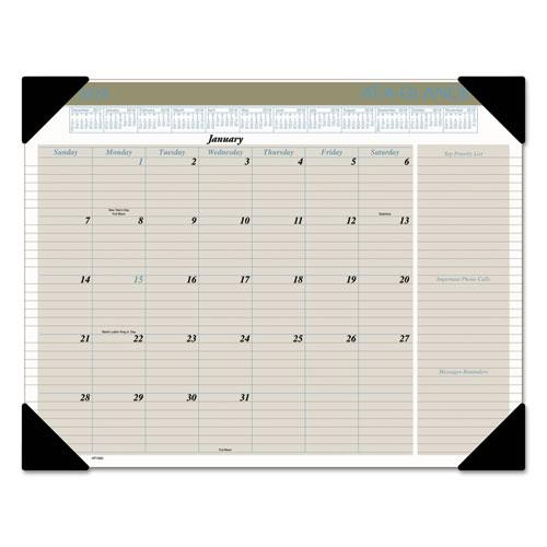 Executive Monthly Desk Pad Calendar, 22 X 17, White Sheets, Black Corners, 12-month (jan To Dec): 2023