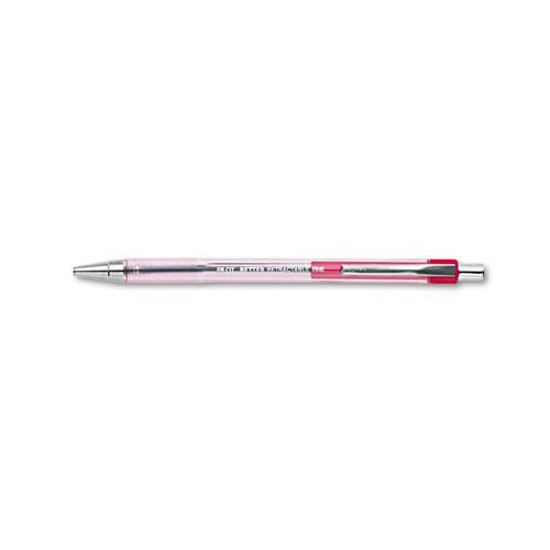 Better Ballpoint Pen, Retractable, Fine 0.7 Mm, Red Ink, Translucent Red Barrel, Dozen