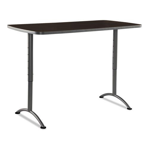 Arc Adjustable-height Table, Rectangular Top, 30w X 60d X 30 To 42h, Walnut/gray